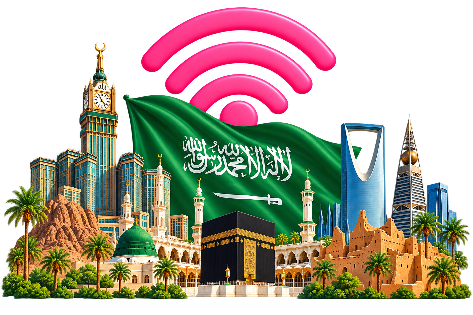 المملكة العربية السعودية landmarks with eSIM connectivity