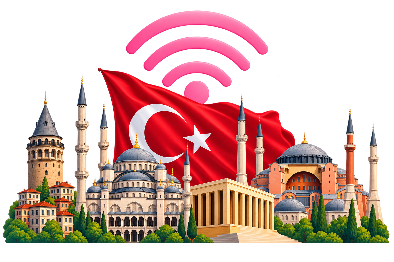 Turkey landmarks with eSIM connectivity